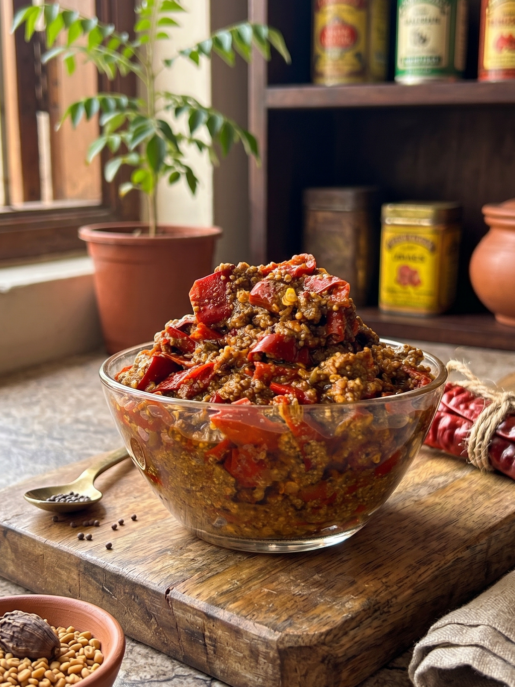 Diced Red Chilli Pickle | Traditional Homemade  Recipe | Mustard Oil | No Preservative